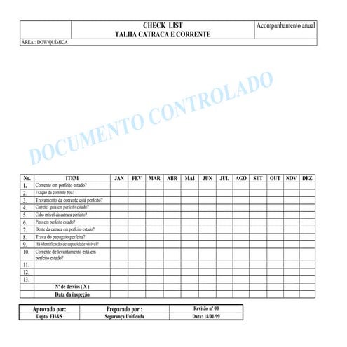 Check talha catraca | DOC