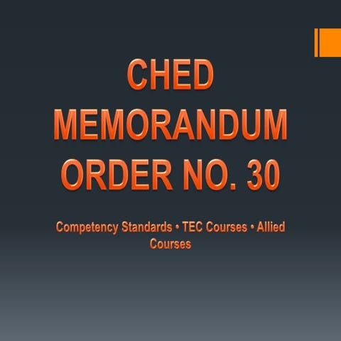 CHED Memorandum Order No. 30