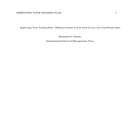 Improving Your Trading Plan