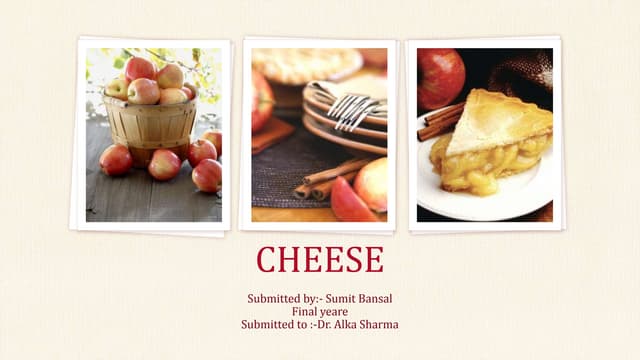 Cheese / cheese production 