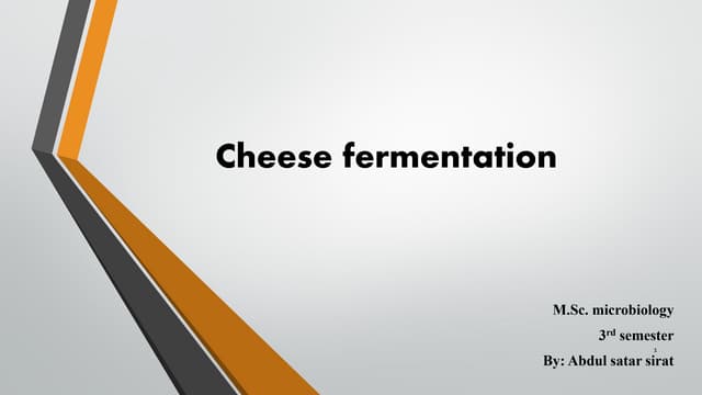 Cheese fermentation 