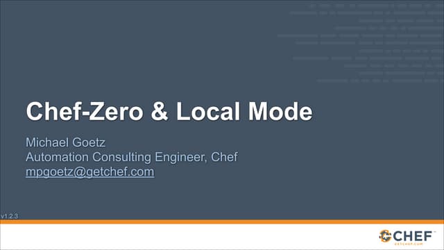 Chef-Zero & Local Mode