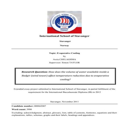 Extended Essay Physics 