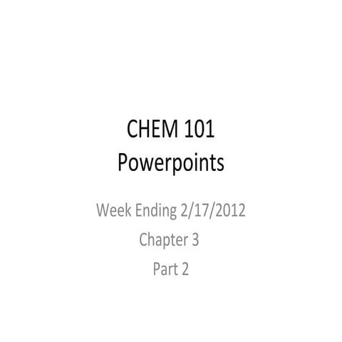 Chem 101 week 5
