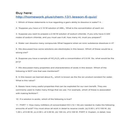 Chem 131 Lesson 6 Quiz Pdf