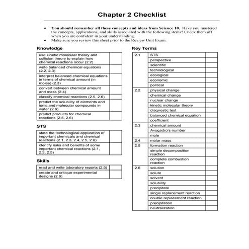 Chem 20 Review Section 2 Worksheets | DOC