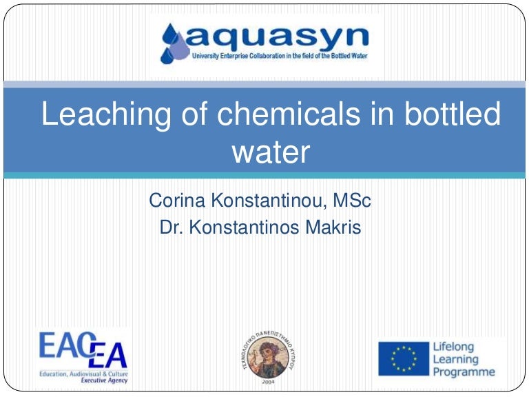 Leaching of chemicals in bottled water