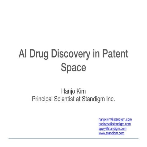 Patent Data for Artificial Intelligence based Drug Discovery