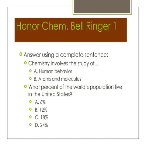 Chem bell ringers week 1