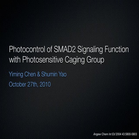 Photocontrol of SMAD2 Signaling Function with Photosensitive Caging Group