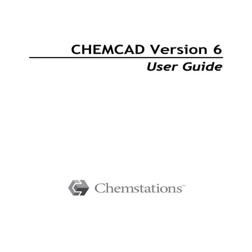CHEMCAD Version 6 USER GUIDE
