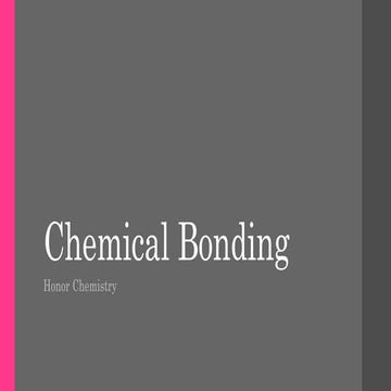 Chemcial bonding