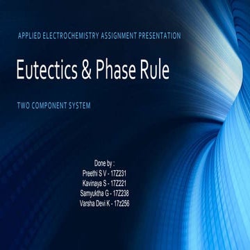 Eutectics and phase rule
