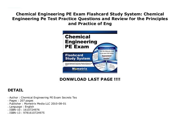 Chemical Engineering PE Exam Flashcard Study System Chemical Enginee…