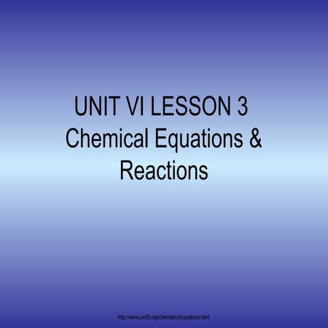 Chemical Equations, Balancing Reactions, and Conservation of Mass
