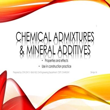 Chemical Admixtures & Mineral Additives