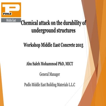 Chemical attack on the durability of underground structures