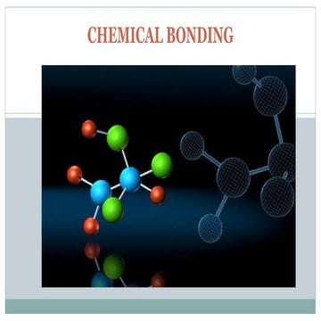 chemical bonding and bond formations in molecules