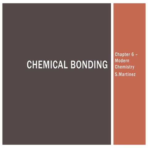 Chemical bonding chapter 6