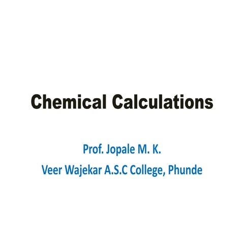 Chemical calculation f.y 