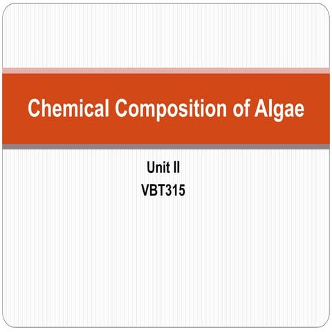 Chemical Composition of micro and macro Algae