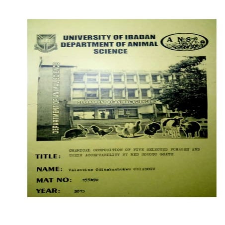 Chemical composition of five selected forages and their acceptability by red ...