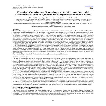 Chemical constituents screening and in vitro antibacterial