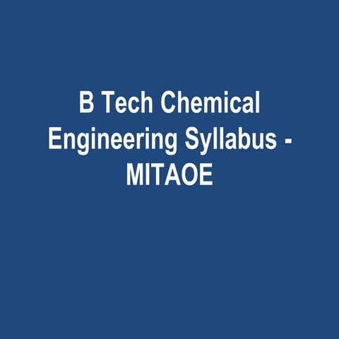 Chemical engineering syllabus - mitaoe