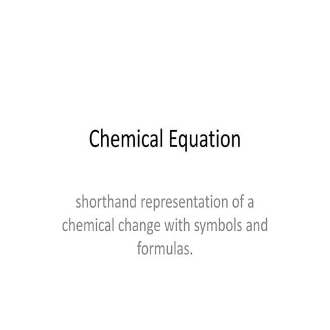 Chemical equation