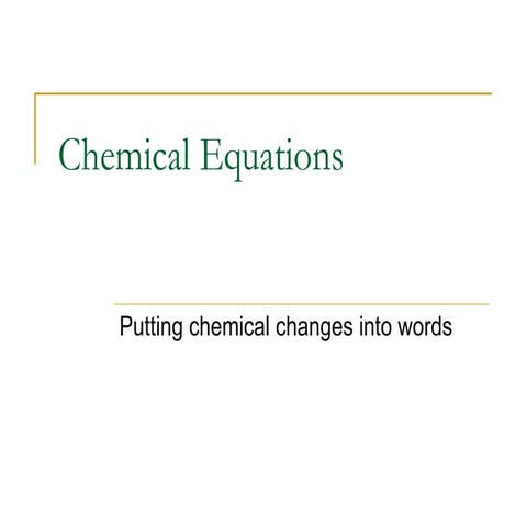 Balancing Chemical Equations