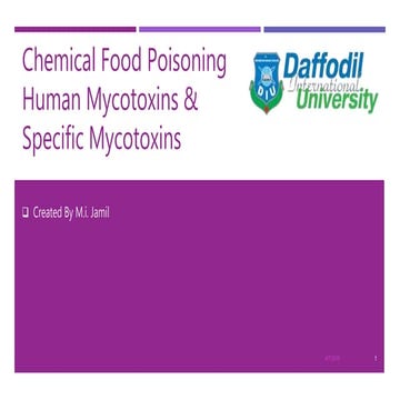 Chemical food poisoning & human mycotoxins & specific mycotoxins