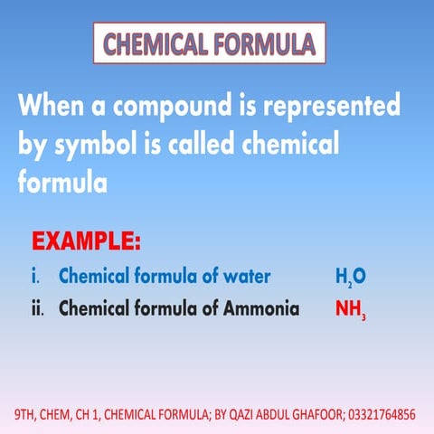 Chemical formula and how to write a chemical formula