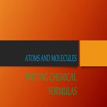 Chemical formula ppt