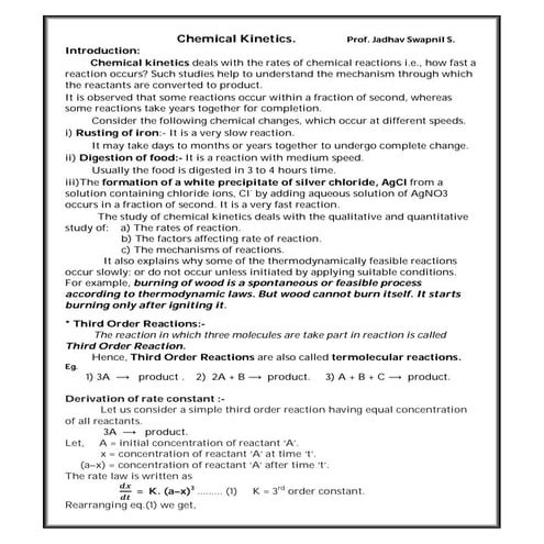 Chemical kinetics