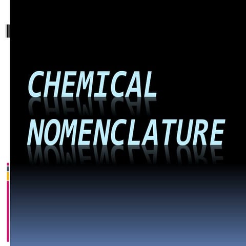 Chemical nomenclature 1