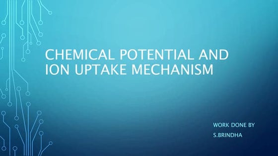 Mechanism of nutrient uptake in plants | PPTX | Chemistry | Science