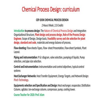 Design basis - PROCESS DESIGN FUNDAMENTALS | PDF