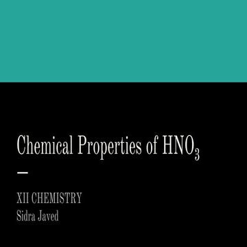 Chemical Properties of Nitric Acid