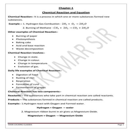 Ncert class 10 - science - chapter 1 - chemical reactions and equations ...