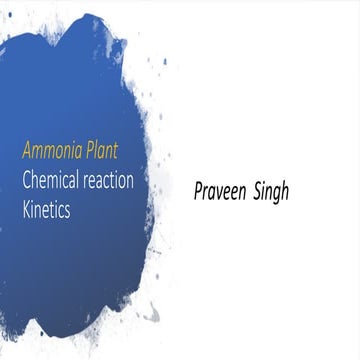 Reaction kinetics of ammonia plant