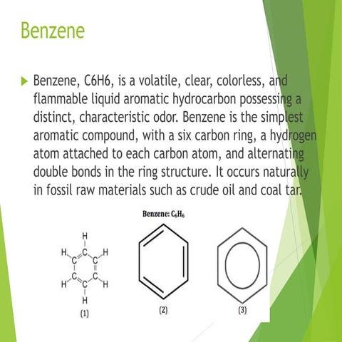 Chemical reaction and application of benzene