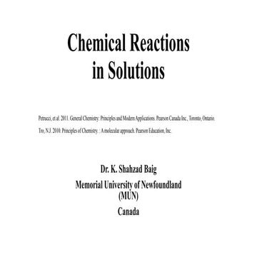 Chemical reactions  in solutions 