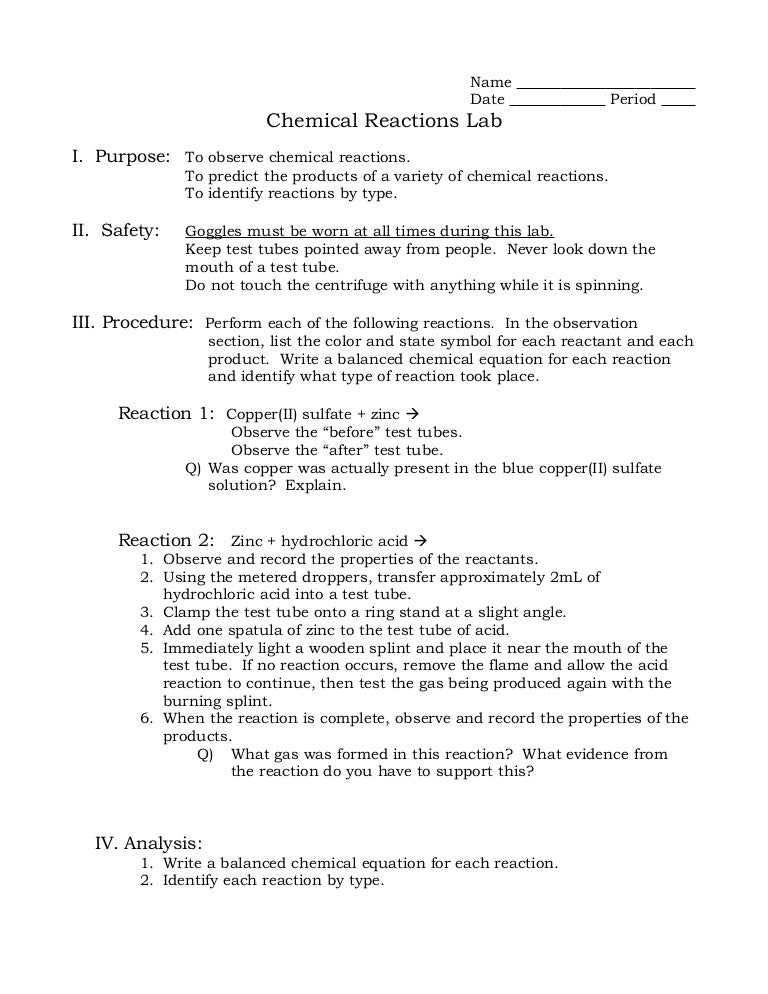 Chemical Reactions Lab 09 Part 2