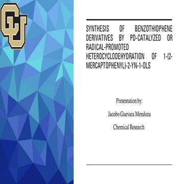 Organic Chemistry-Synthesis of Benzothiophene