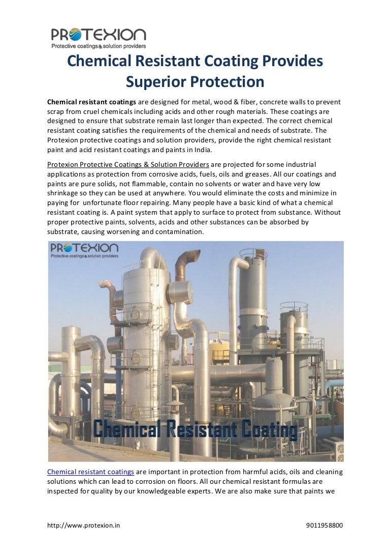 Chemical resistant coating