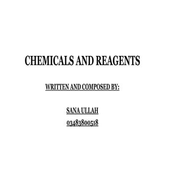 Chemicals and reagents pdf