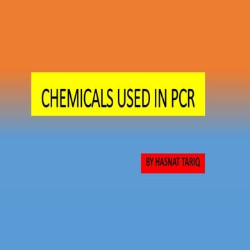 Chemicals used in pcr