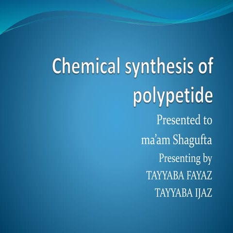 Chemical synthesis of polypetide presentation (1)