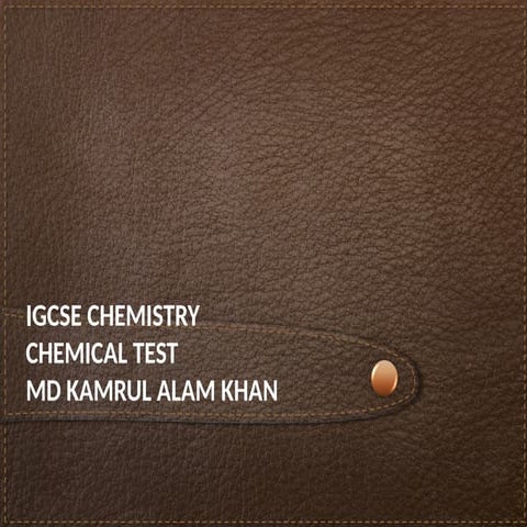 Chemical Test-identification of anion and cation