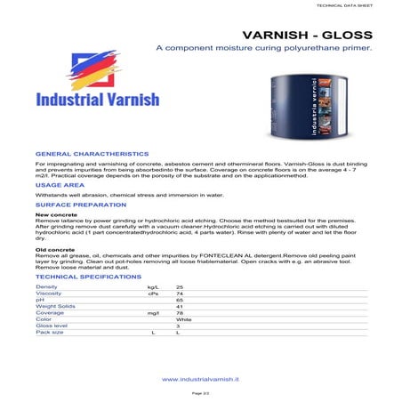 Chemical Varnish Datasheet Template